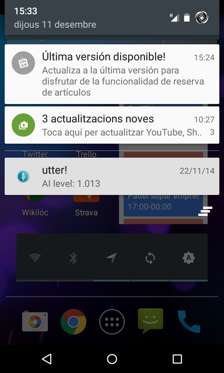 App push notification Castellano
